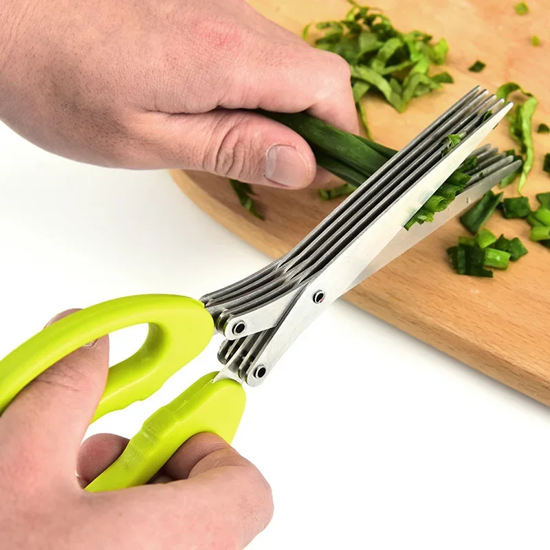 Kitchen Gadgets Products - Muti-Schichten Küchenschere Edelstahl Gemüseschneider Frühlingszwiebel Kräuter