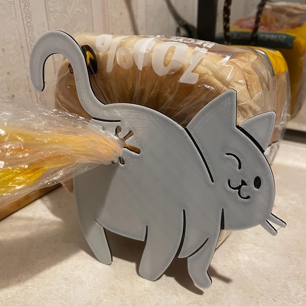 Kitchen Gadgets And Accessories - Katzen-Hintern-Brot-Clip – 3D-gedrucktes lustiges Küchenwerkzeug, Plastiktütenhalter,