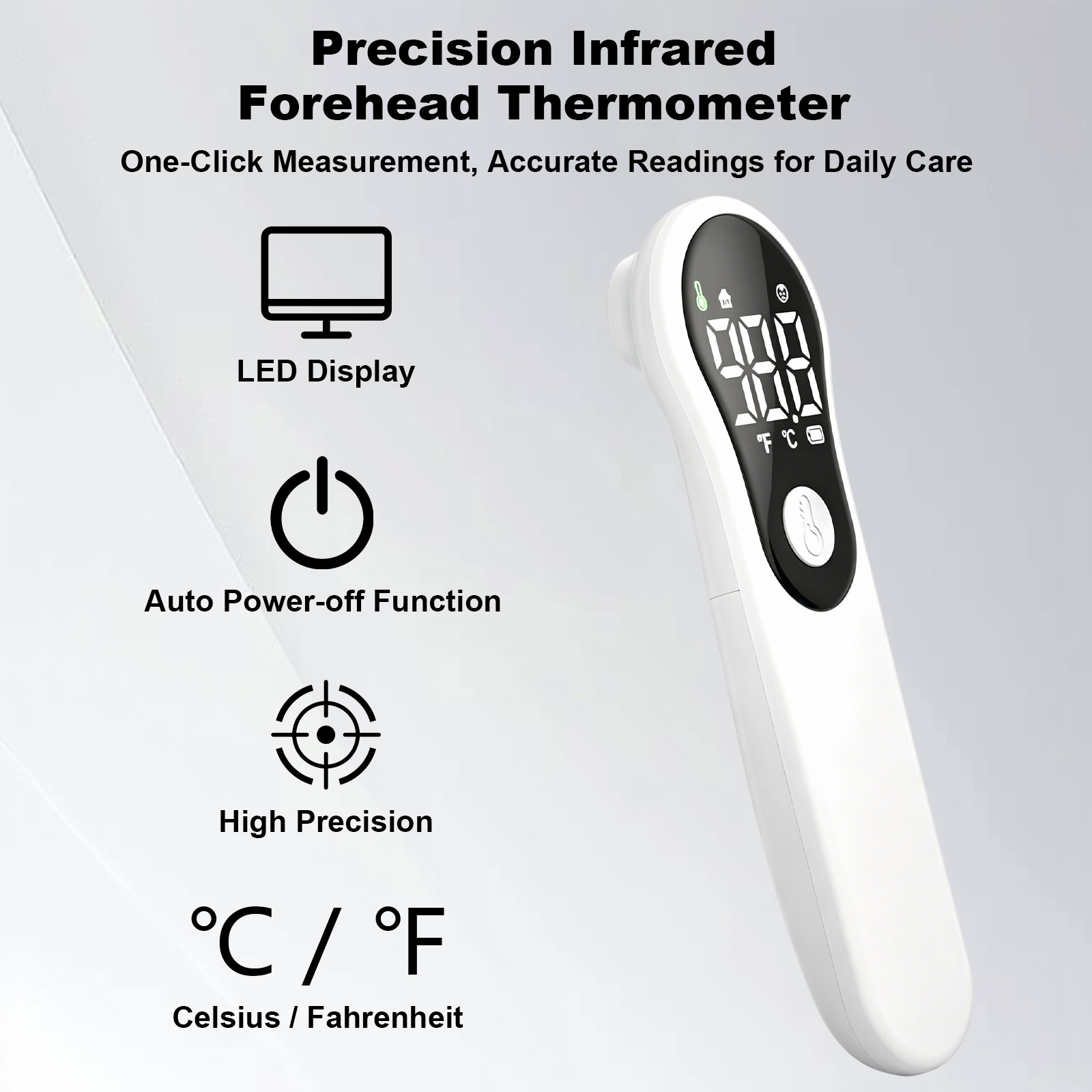 Instant Read Thermometer - Stirnthermometer für Erwachsene und Kinder, digitales
