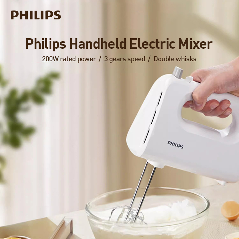 Kitchen Gadgets Electronic - Philips Hand-Elektro-Eiermixer, 3 Geschwindigkeiten, 2 Rührbesen,