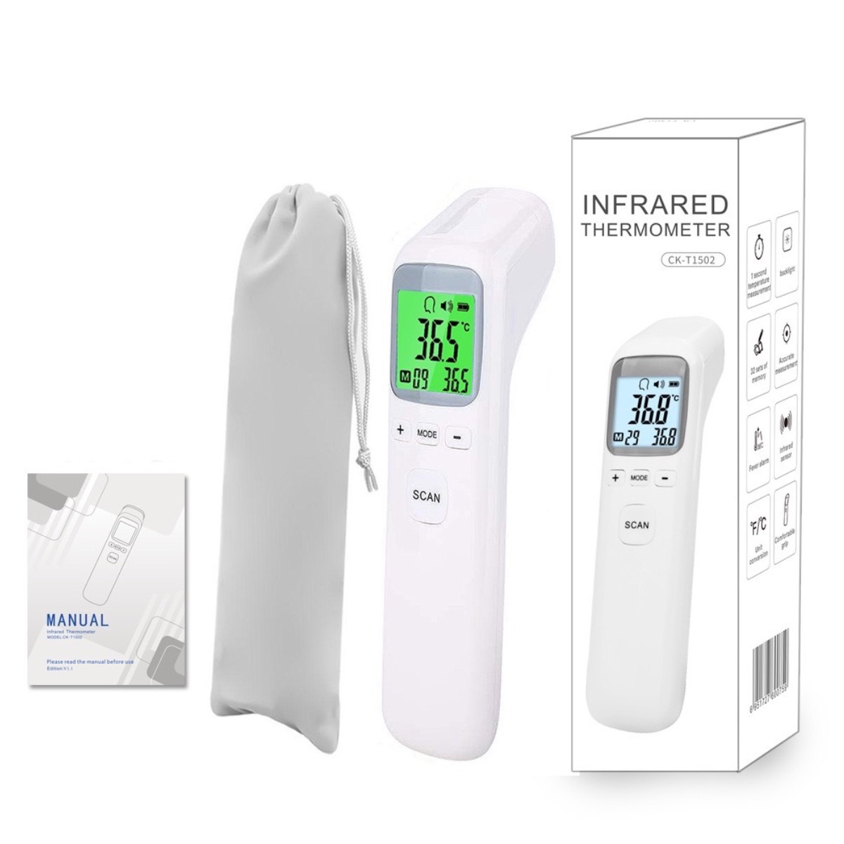 Instant Read Thermometer - Thermometer für Erwachsene und Kinder, berührungsloses