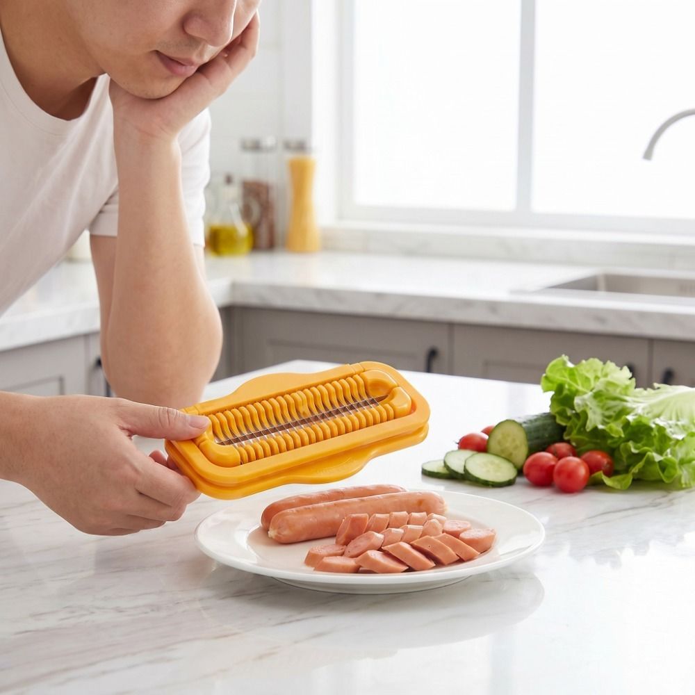 Kitchen Gadgets Save Time - Multifunktionaler Edelstahl-Schinkenschneider Effizienter Zeitsparender Hot-Dog-Schneider Manueller