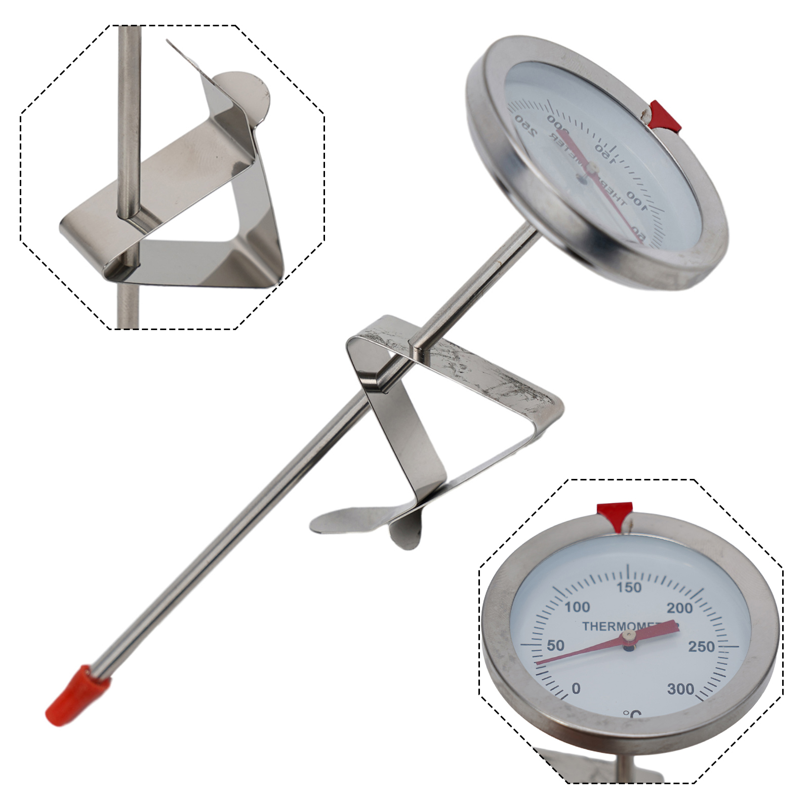 Kitchen Gadgets Products - Edelstahl-Sondenthermometer, Küchenutensilien, Kochtemperaturmessgerät, 0–300 ℃ Milch,