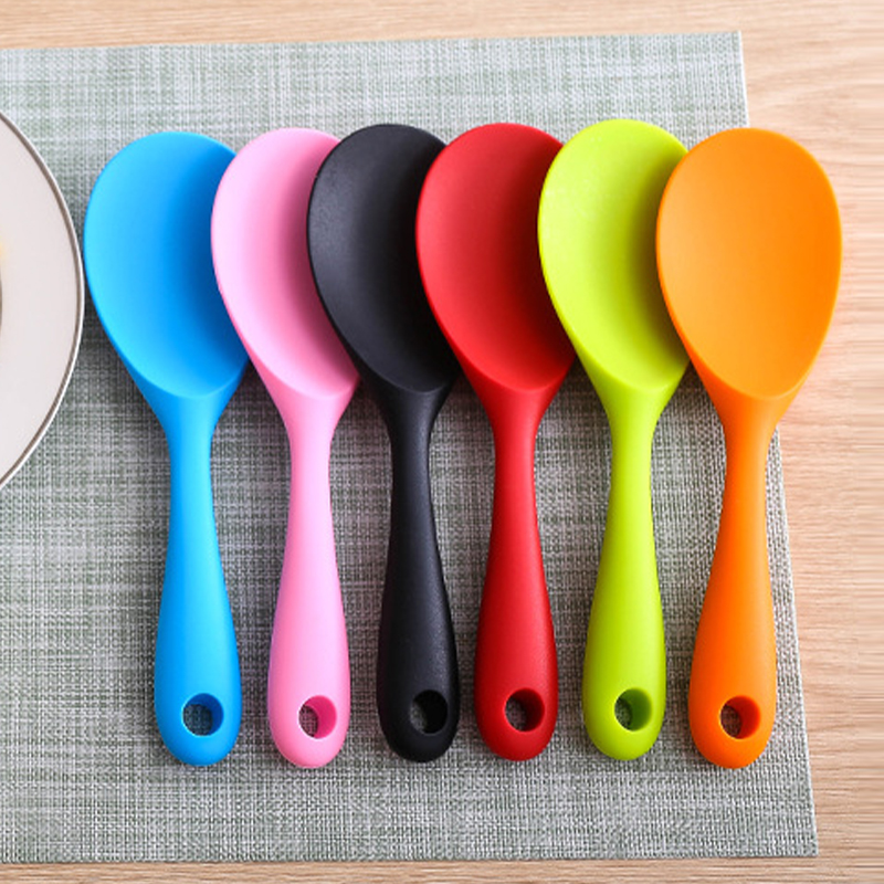 Kitchen Gadgets On Sale - Hitzebeständige Silikon-Reislöffel, Lebensmittelqualität, Rührkelle, antihaftbeschichtete Pfanne,