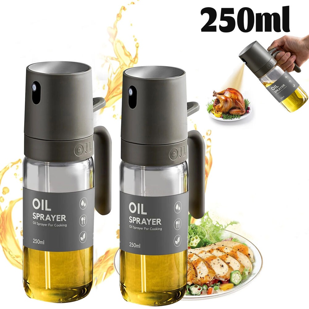 Kitchen Gadgets Oil Spray - 250ML Ölsprüher, Hochwertiger Borosilikatglas BPA-freier Kochsprüher,