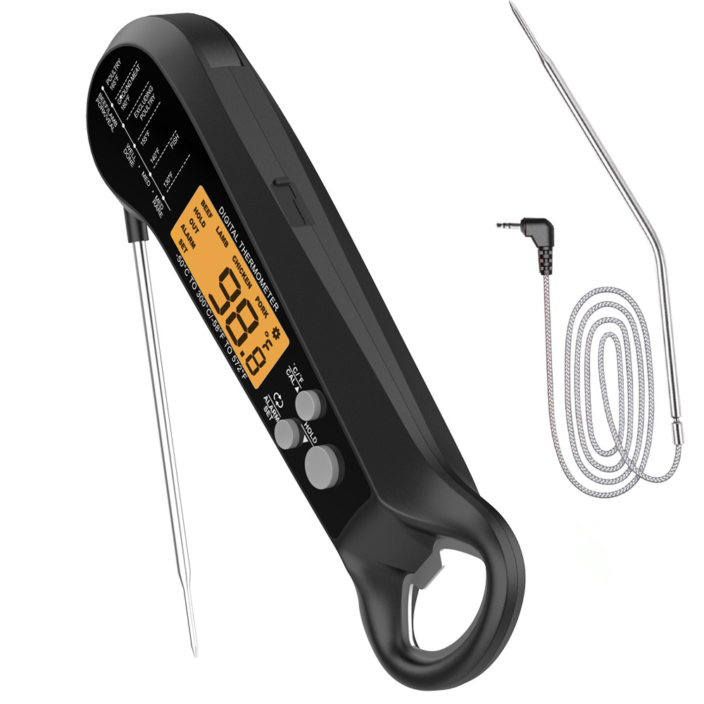 Instant Read Thermometer - Langes Kabel Professionelles Fleischthermometer Digitales Wasserdichtes
