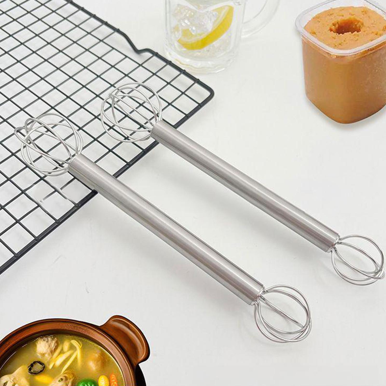 Kitchen Gadgets Products - Miso Rührstab, Doppelkopf-Schneebesen aus Edelstahl 304,